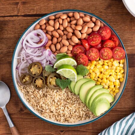 Vegetarian Rainbow Burrito Bowl