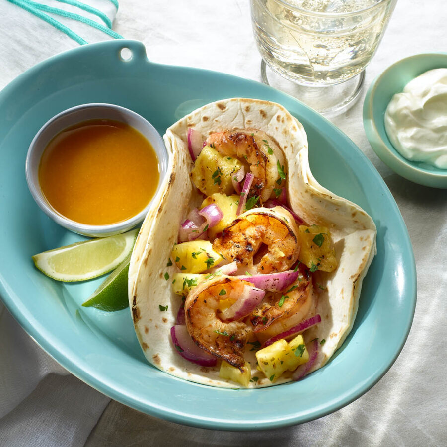 Tacos de Camarones y Piña