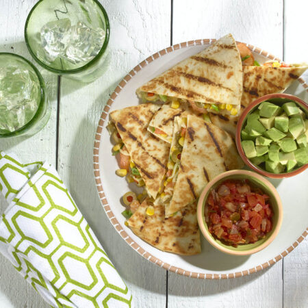 Quesadillas Picantes con Camarones y Maíz