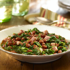 braised-kale-with-pink-beans-and-ham