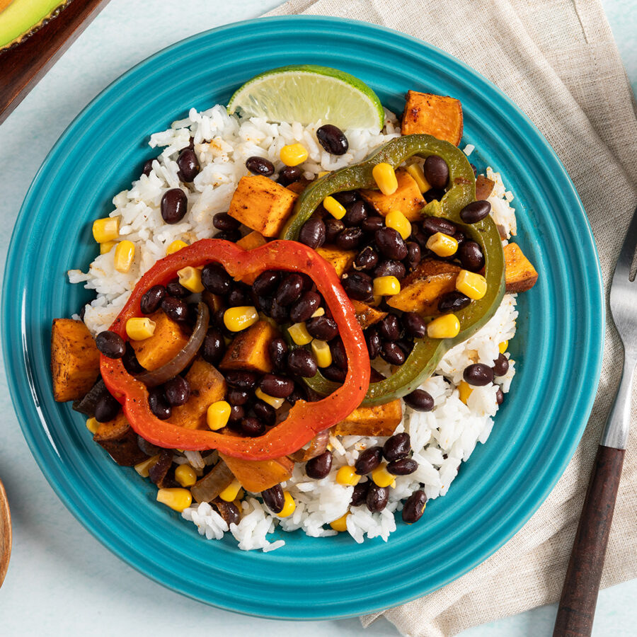 Black Bean and Sweet Potato Burrito Bowls