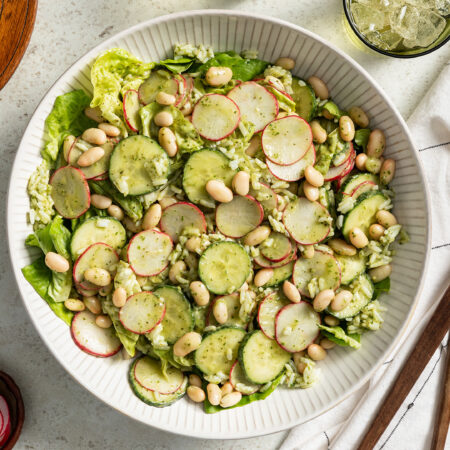 Ensalada Verde de Frijoles Blancos y Arroz