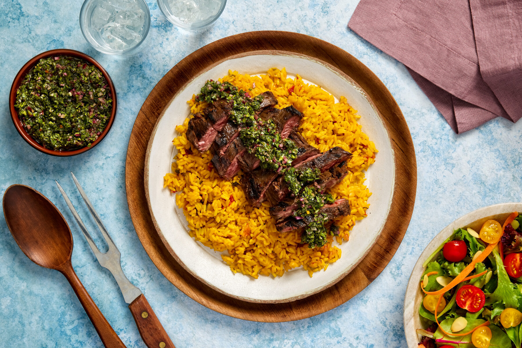 Carne Asada con Chipotle a la Parrilla y Chimichurri