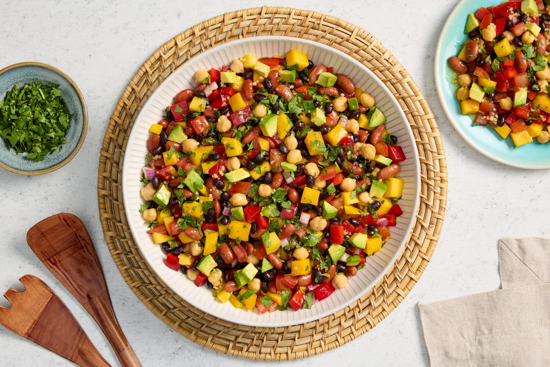 Three-Bean, Mango and Avocado Salad