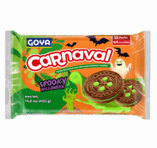 Carnaval Sandwich Cookies Halloween Slimey Chocolate Vanilla 403 G_Front