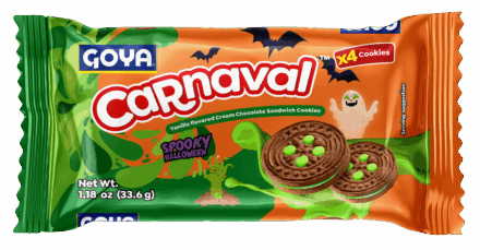 Overflow Carnaval Sandwich Cookies Halloween Slimey Chocolate Vanilla 33,6 G_Front