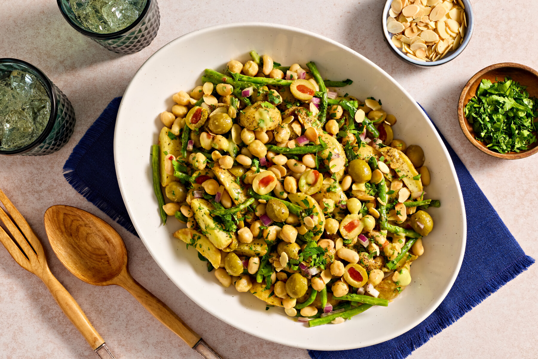Roasted Potato and Bean Salad with Chipotle Avocado Dressing