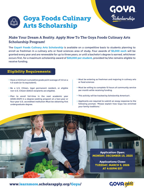 oyaGives Culinary Arts Scholarship Dic2025