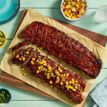 Mojo Grilled Ribs with Mango-Habanero Salsa
