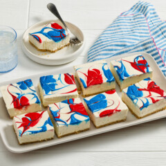 No Bake Patriotic Swirl Cheesecake Bars